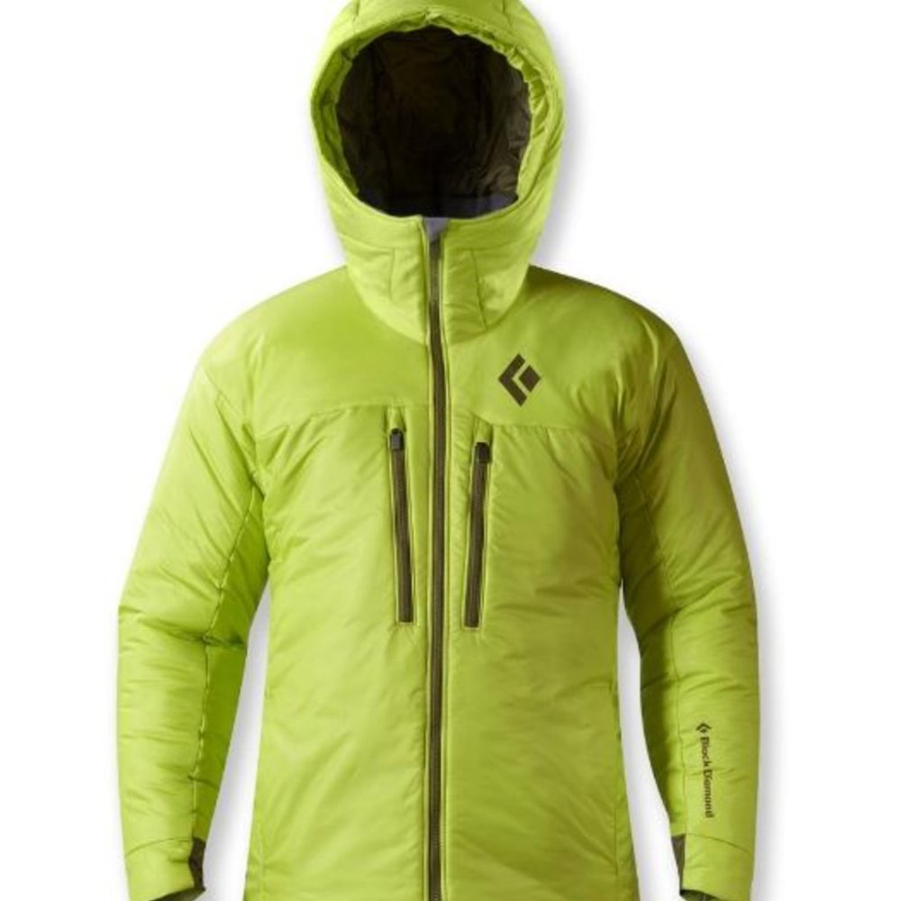 Black Diamond Lime Green Hooded Puffer Jacket